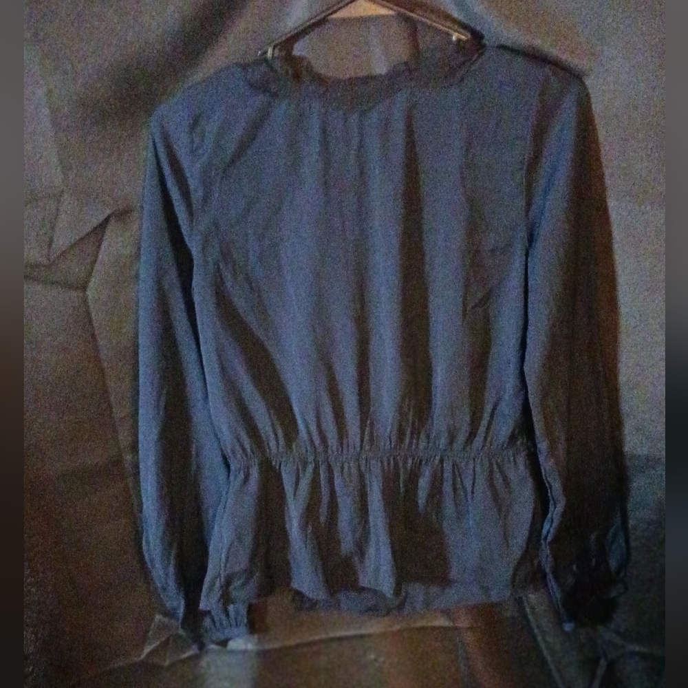 NWOT Abercrombie & Fitch blue lace trim blouse sz sm - Picture 6 of 8